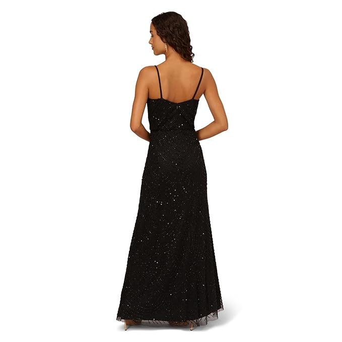 Long Beaded Blousun Gown Adrianna Papell 91866700