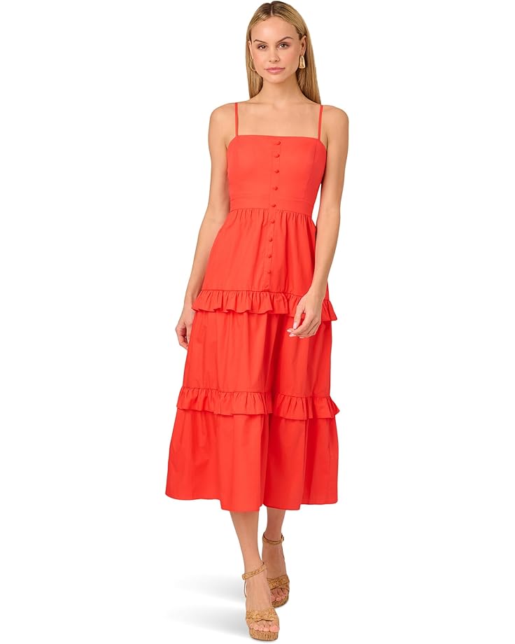 Solid Tiered Midi Dress