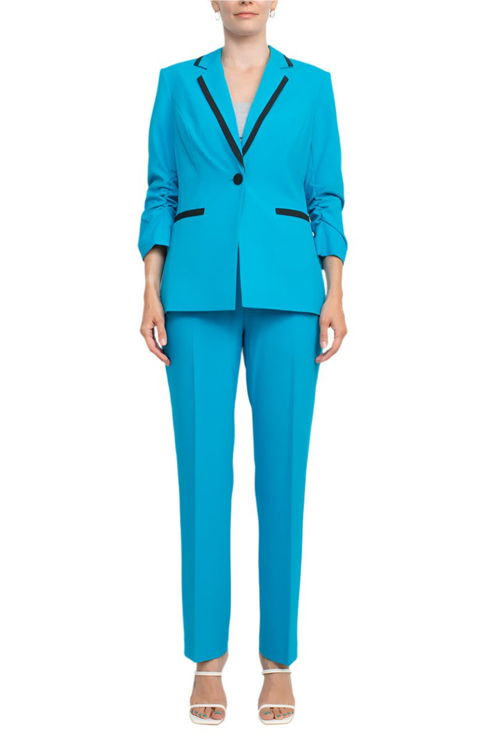 Pant Suit Long Formal Button Pant Suit Azure Black