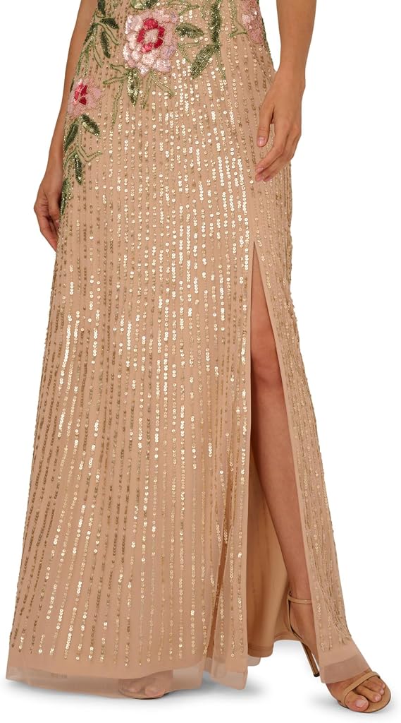 One-Shoulder Floor-Length Sequin Occasion Mermaid Adrianna Papell AP1E212672
