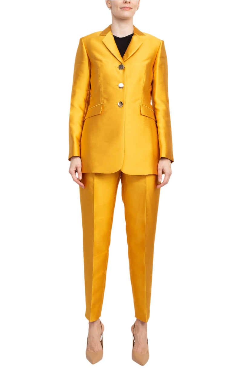 Pant Suit Long Formal Two Piece Pant Suit Mustard