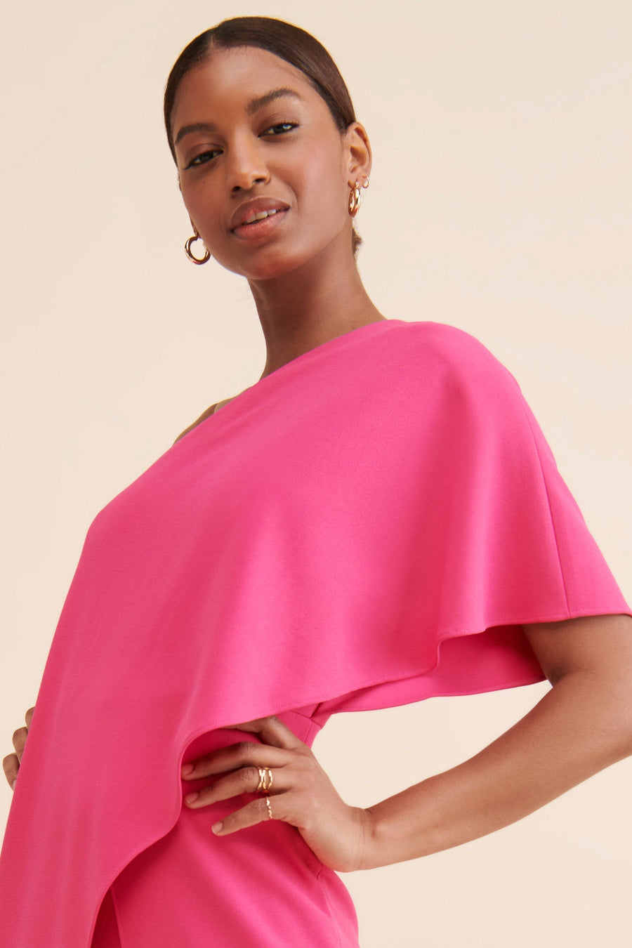 One-Shoulder Floor-Length Crepe Prom Sheath/Column Adrianna Papell AP1E201788
