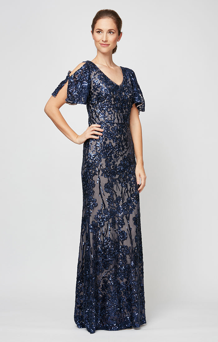 Cold Shoulder Sequin Gown Alex Evenings 8296611 Wholesale