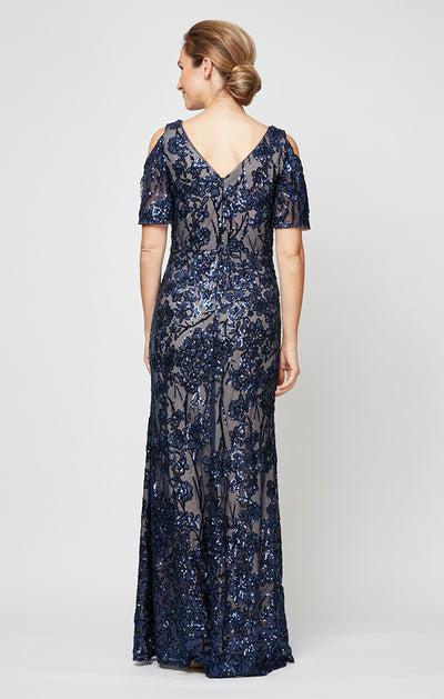 Caroline Flutter Sleeve Sequin Gown Alex Evenings 8196611 Wholesale