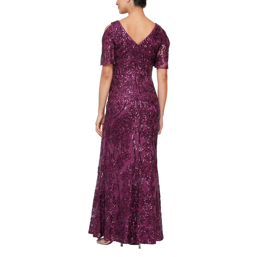 Caroline Flutter Sleeve Sequin Gown Alex Evenings 8196611 Wholesale