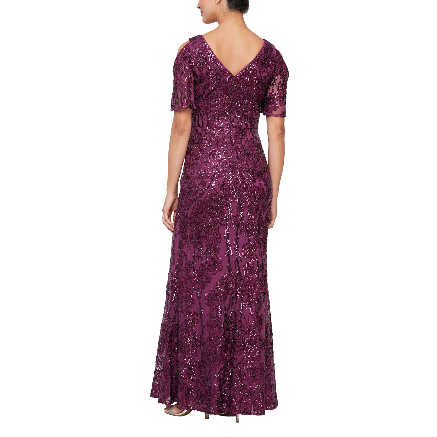 Caroline Flutter Sleeve Sequin Gown Alex Evenings 8196611 Wholesale