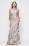 Scoop Neck Floral Sequin Gown with High Slit Alex Evenings 8296996 Wholesale