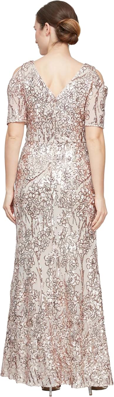 Caroline Flutter Sleeve Sequin Gown Alex Evenings 8196611 Wholesale