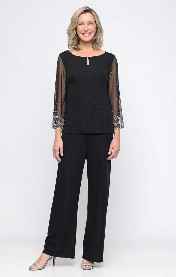 3/4 Sleeve Metallic Knit Blouse Alex Evenings 8327902 Wholesale