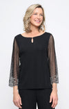 3/4 Sleeve Metallic Knit Blouse Alex Evenings 8327902 Wholesale