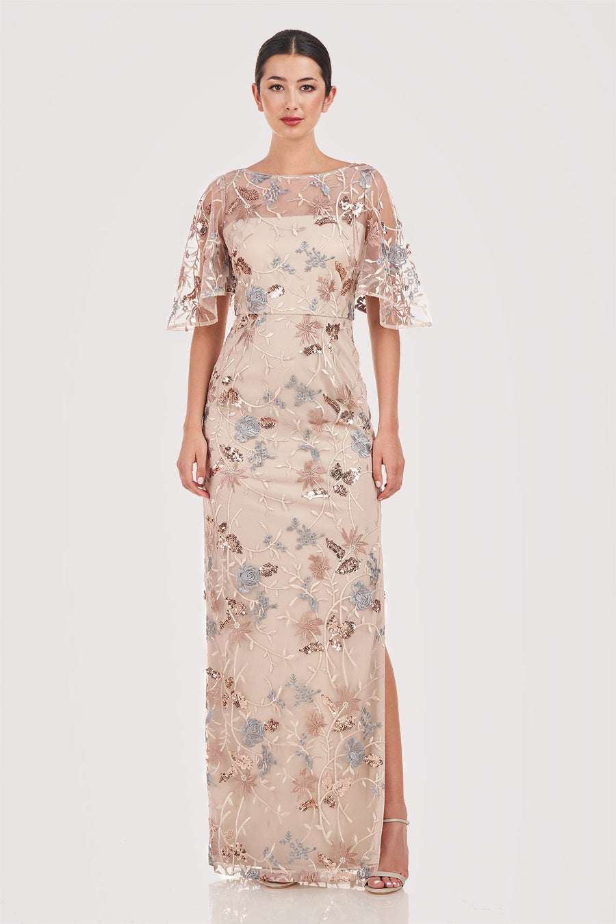 Daphne Flutter Column Gown JS Collections 8618674 Wholesale