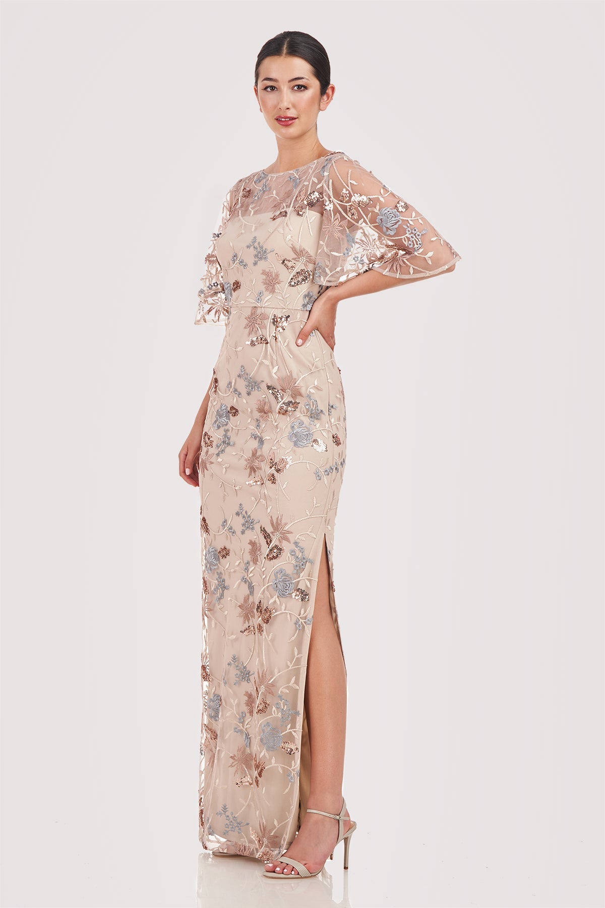 Daphne Flutter Column Gown JS Collections 8618674 Wholesale