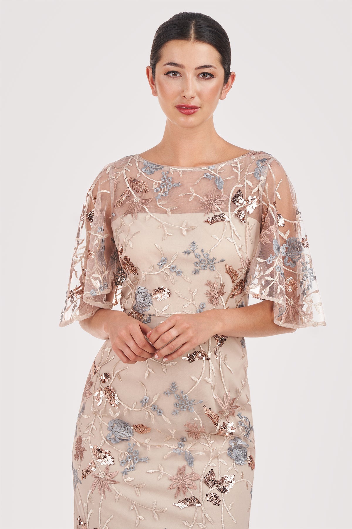 Daphne Flutter Column Gown JS Collections 8618674 Wholesale