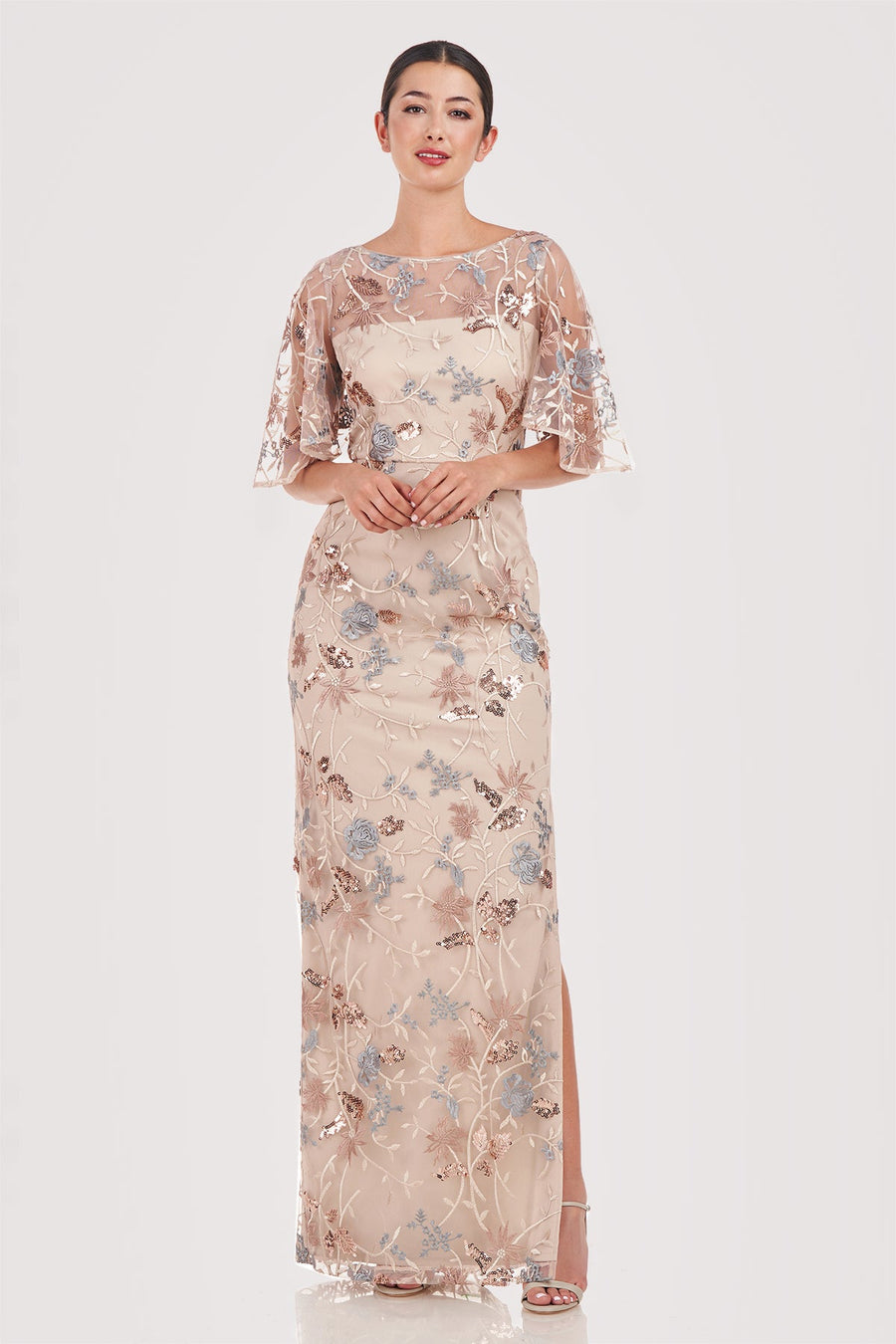Daphne Flutter Column Gown JS Collections 8618674 Wholesale