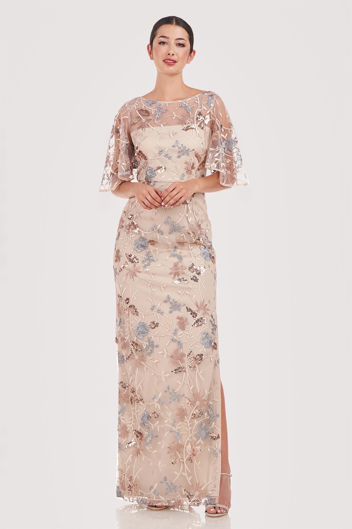 Daphne Flutter Column Gown JS Collections 8618674 Wholesale