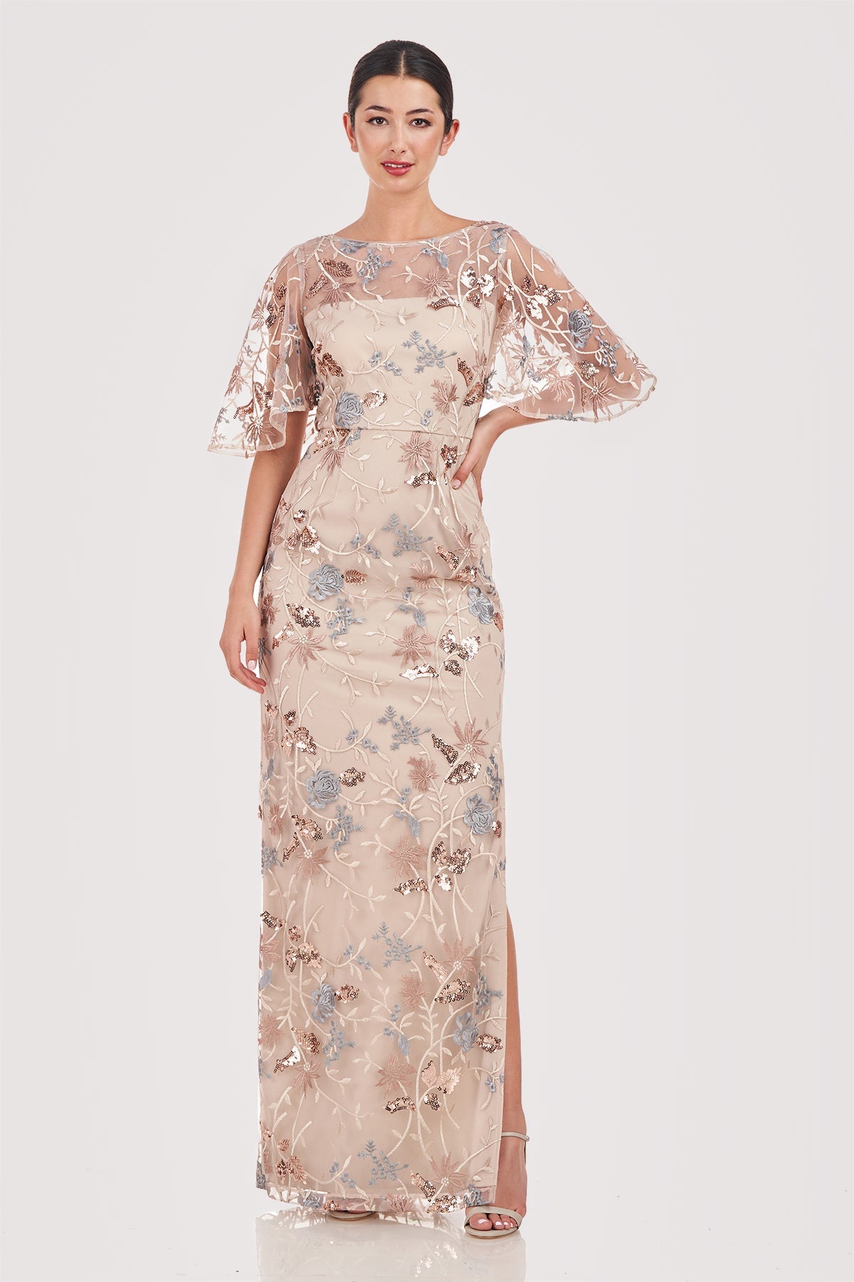Daphne Flutter Column Gown JS Collections 8618674 Wholesale