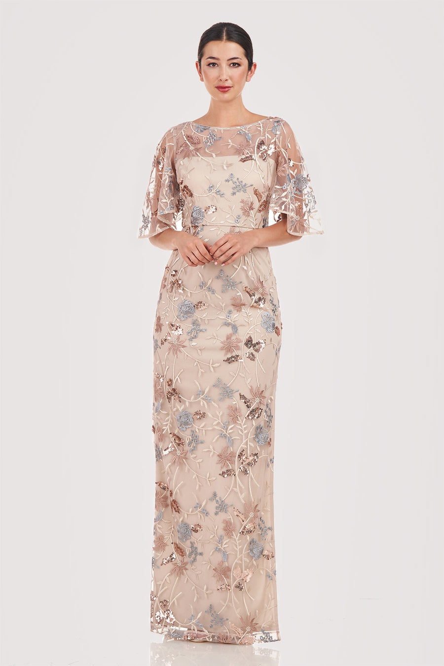 Daphne Flutter Column Gown JS Collections 8618674 Wholesale