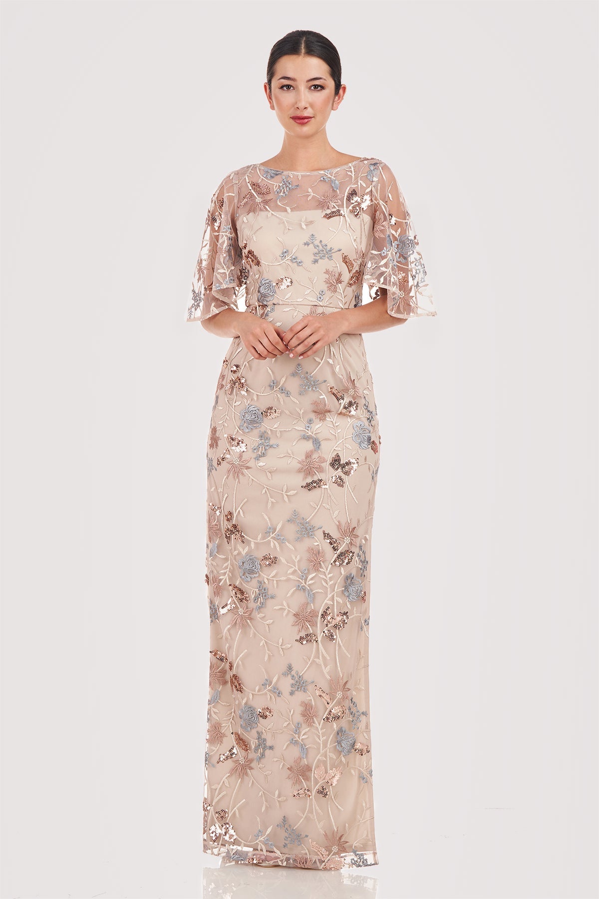 Daphne Flutter Column Gown JS Collections 8618674 Wholesale