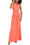Formal Dresses Long Pleated Formal Evening Dress Coral