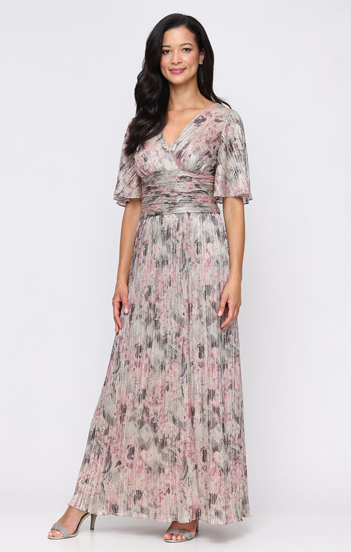 Metallic Mesh Petite A Line Gown SL Fashions 9255256 Wholesale