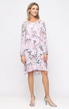 Mother of the Bride Dresses Short Long Sleeve Beaded Print Cocktail Dress SL Fashions 9172168 Blush Multi