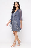 Mother of the Bride Dresses Mother of the Bride Short Cocktail Jacket Dress STEEL