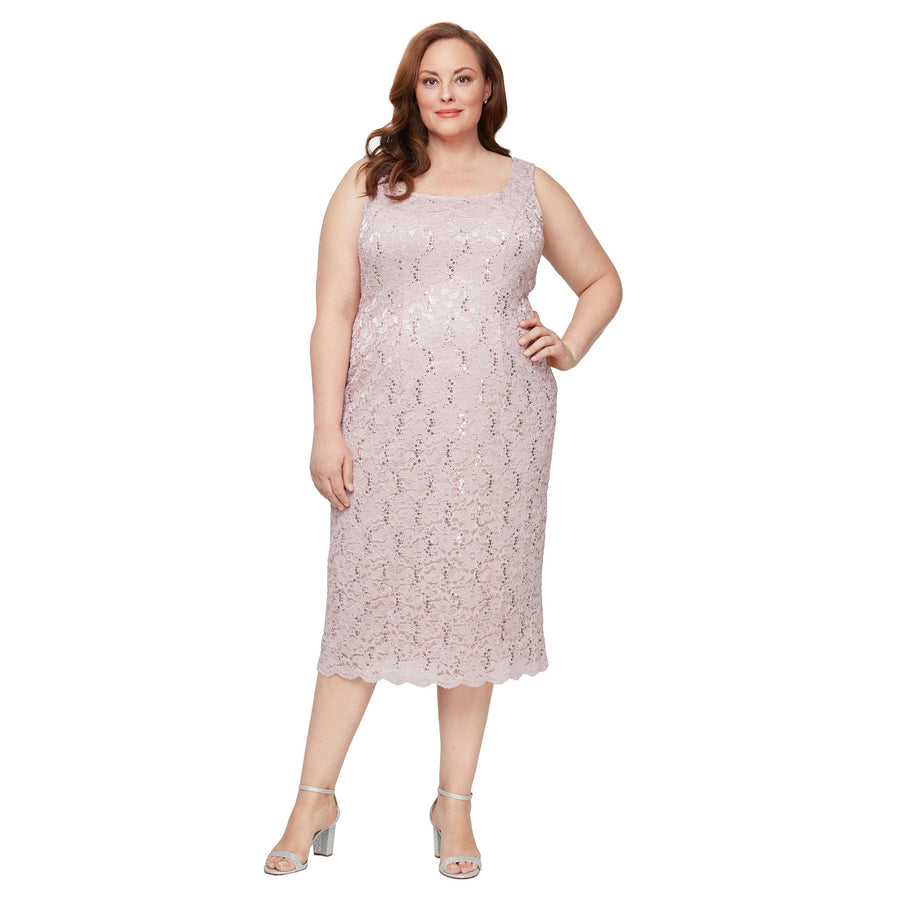 Two Piece Plus Size Lace Tea Length Jacket Dress SL Fashions 9413104 Wholesale