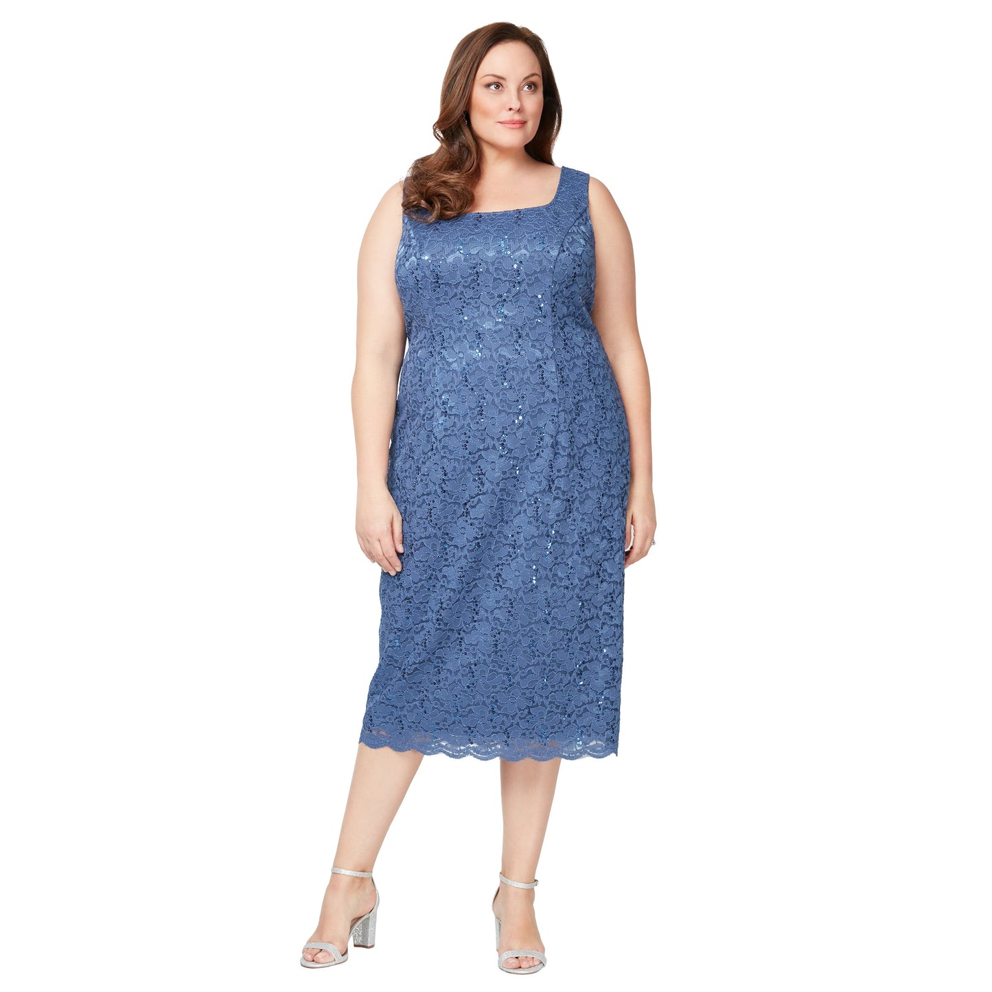 Two Piece Plus Size Lace Tea Length Jacket Dress SL Fashions 9413104 Wholesale