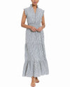 Striped Tiered Ruffle Maxi Dress London Times T7445M Wholesale