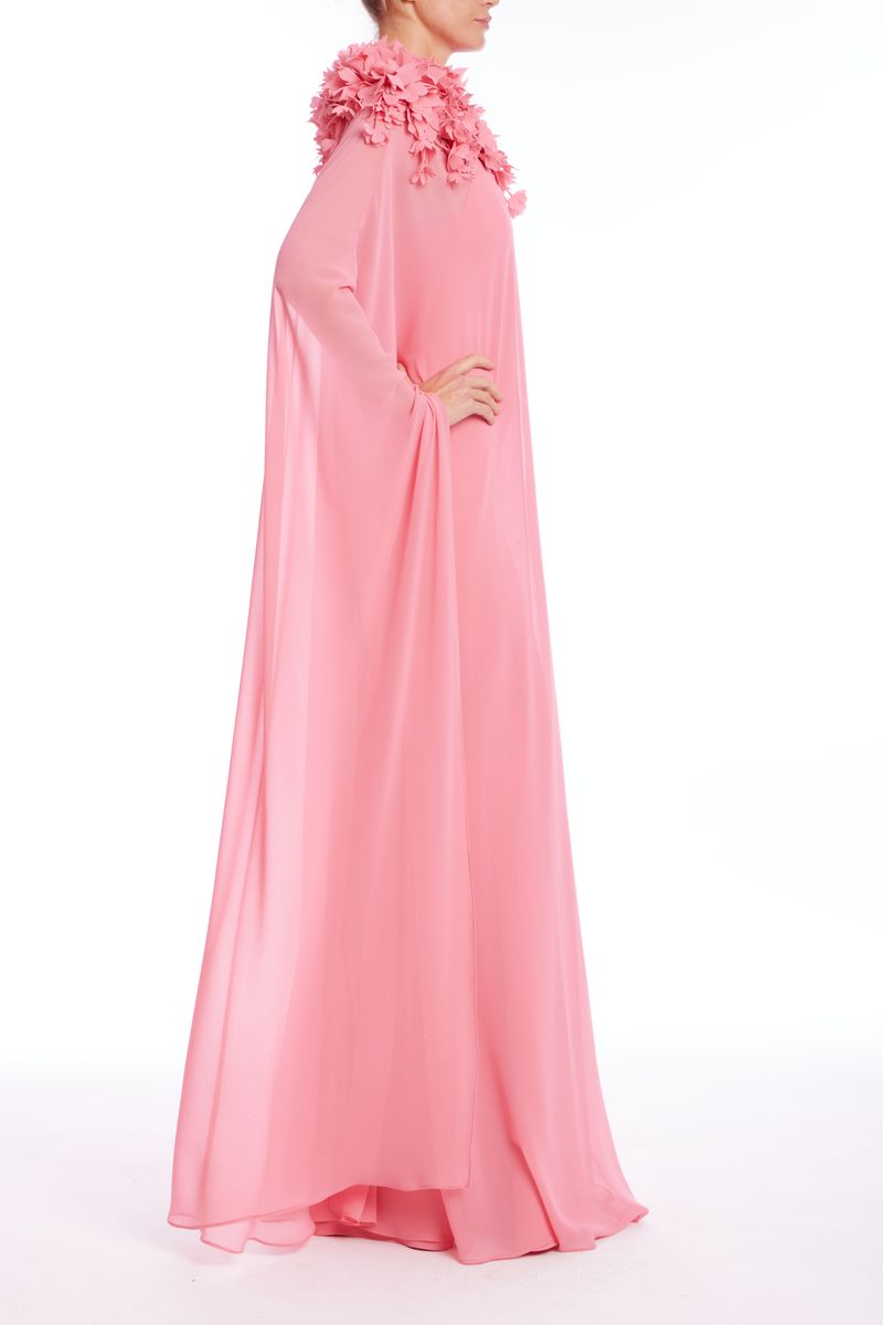 Jewel Neck Floor-Length Chiffon Formal A-Line Gown Badgley Mischka EG4492