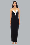 V-Neck Floor-Length Crepe Formal Sheath Column Betsy and Adam A24228