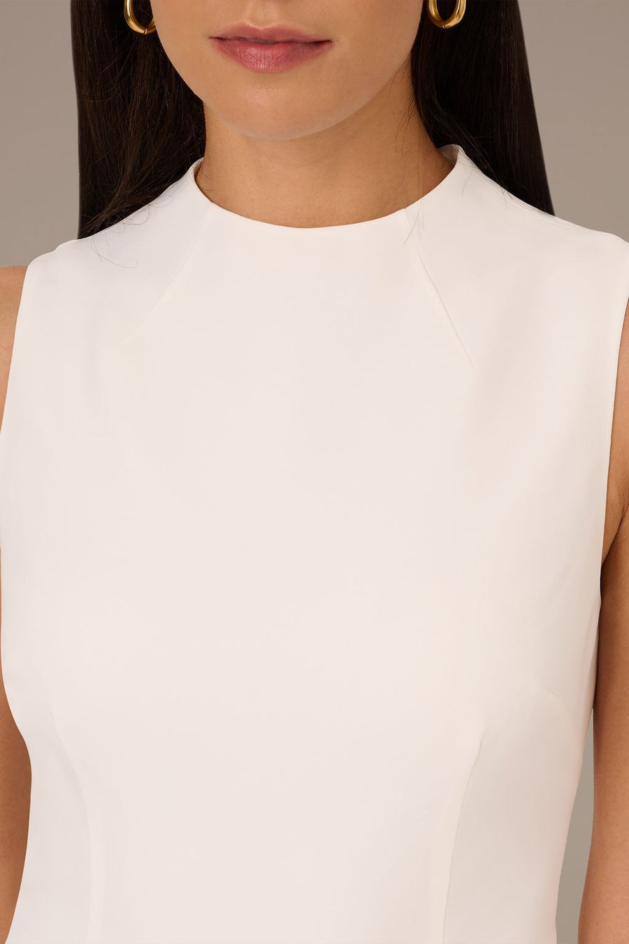 Crew/High-Neck Mini/Short Crepe Cocktail Fit & Flare Adrianna Papell AD3D105388 Wholesale
