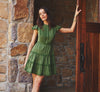 Flutter Sleeve Lace Short Cotton Dress