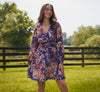 Long Sleeve Paisley Stripe Short Dress