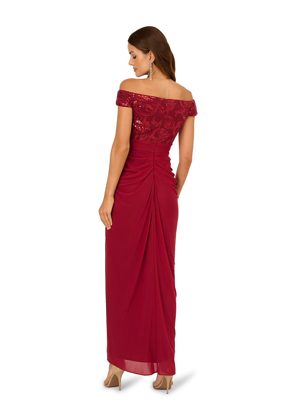 Papell Studio Sequin And Stretch Tulle Gown Adrianna Papell AD5E212460 Wholesale