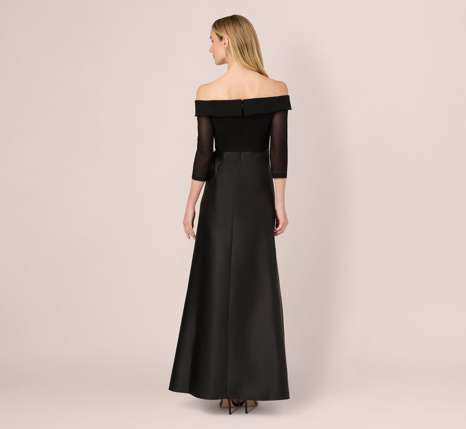 Off-the-Shoulder Floor-Length Satin Occasion A-Line Adrianna Papell AD5E212762