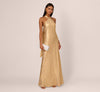 Halter Floor-Length Satin Formal Sheath Adrianna Papell ADAE211409