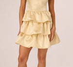 Metallic Jacquard Flounce Mini Dress Adrianna Papell ADAE212598 Wholesale