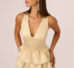 Metallic Jacquard Flounce Mini Dress Adrianna Papell ADAE212598 Wholesale