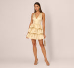 Metallic Jacquard Flounce Mini Dress Adrianna Papell ADAE212598 Wholesale