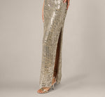 Plunge Neck Mirror Beaded Gown Adrianna Papell ADAE213108 Wholesale