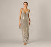 Plunge Neck Mirror Beaded Gown Adrianna Papell ADAE213108 Wholesale