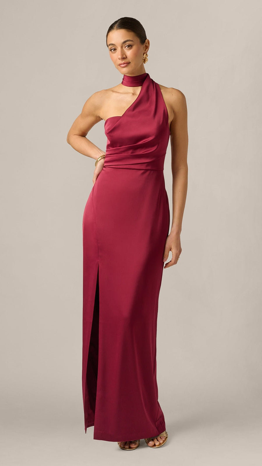 Adrianna Papell ADAE213439 Crimson Haze, full-frame front view