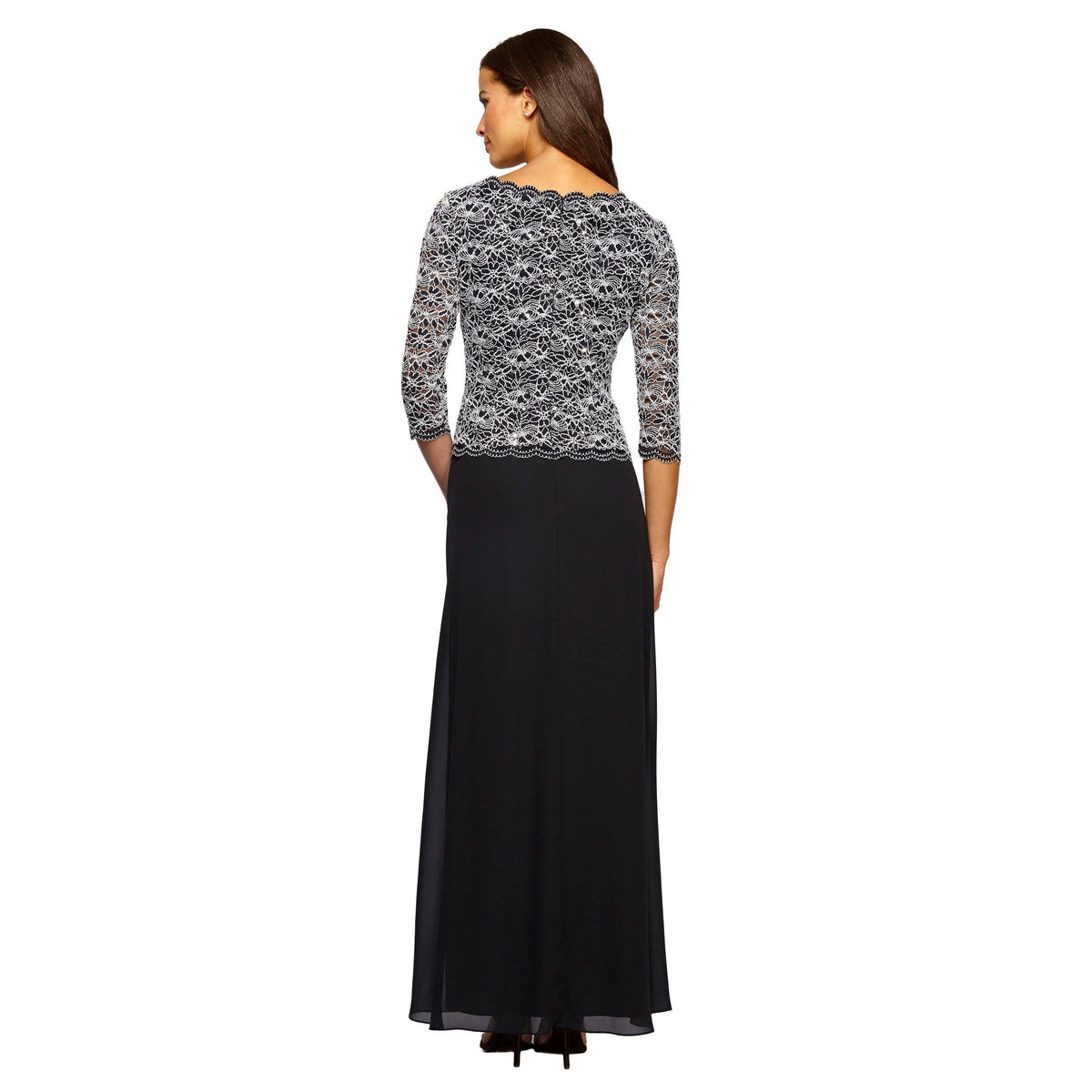 Alex Evenings Long Sequin Lace 3/4 Sleeve Chiffon Mother of the Bride Dress AE112784 Wholesale