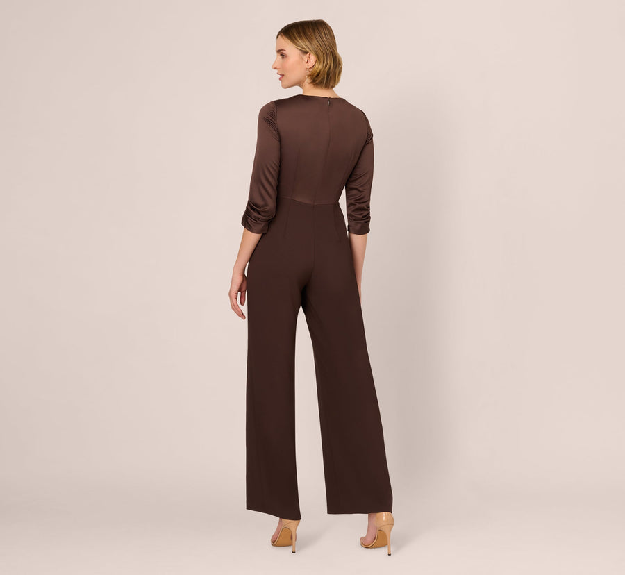 V-Neck Floor-Length Satin Occasion Fit & Flare Adrianna Papell AP1D105207