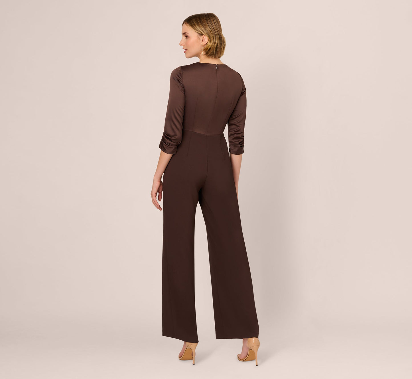 V-Neck Floor-Length Satin Occasion Fit & Flare Adrianna Papell AP1D105207