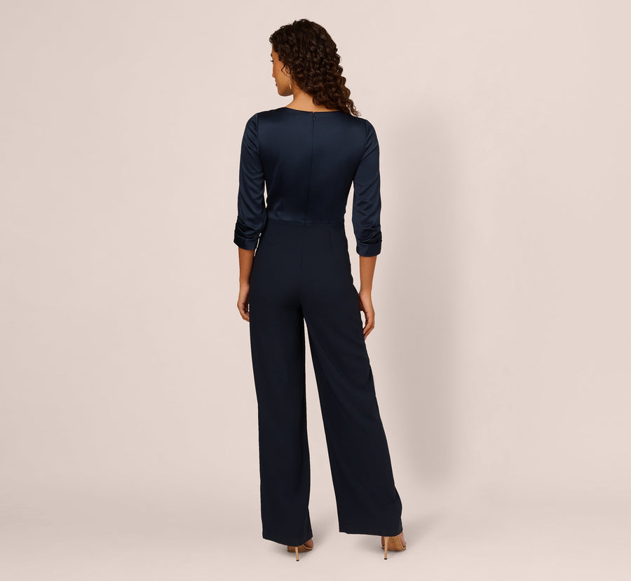V-Neck Floor-Length Satin Occasion Fit & Flare Adrianna Papell AP1D105207
