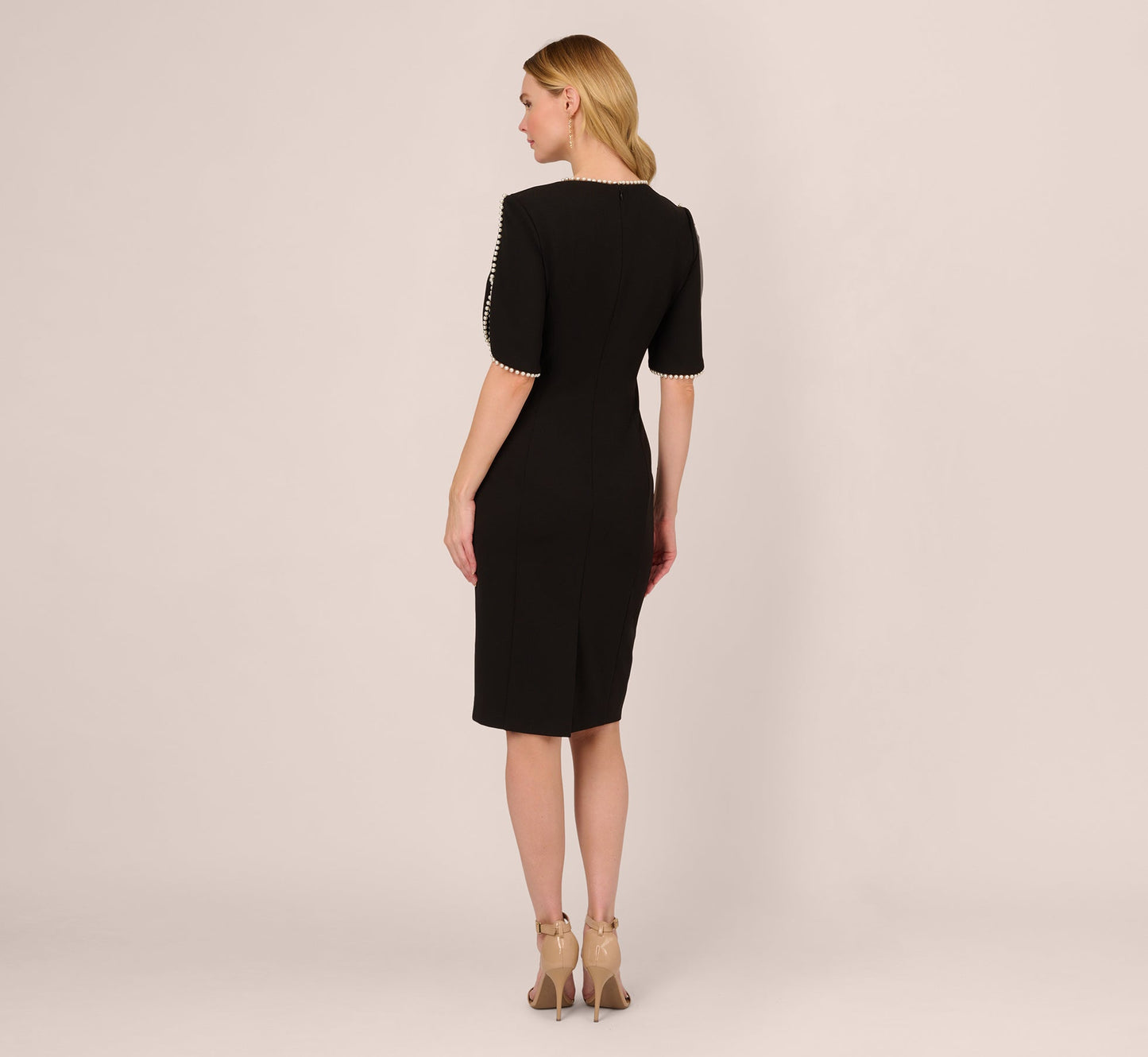 Crew/High-Neck Knee-Length Scuba Occasion Sheath/Column Adrianna Papell AP1D105271
