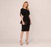 Crew/High-Neck Knee-Length Scuba Occasion Sheath/Column Adrianna Papell AP1D105271