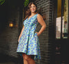 Plus Size Sleeveless Tulip Jacquard Fit And Flare Midi Dress